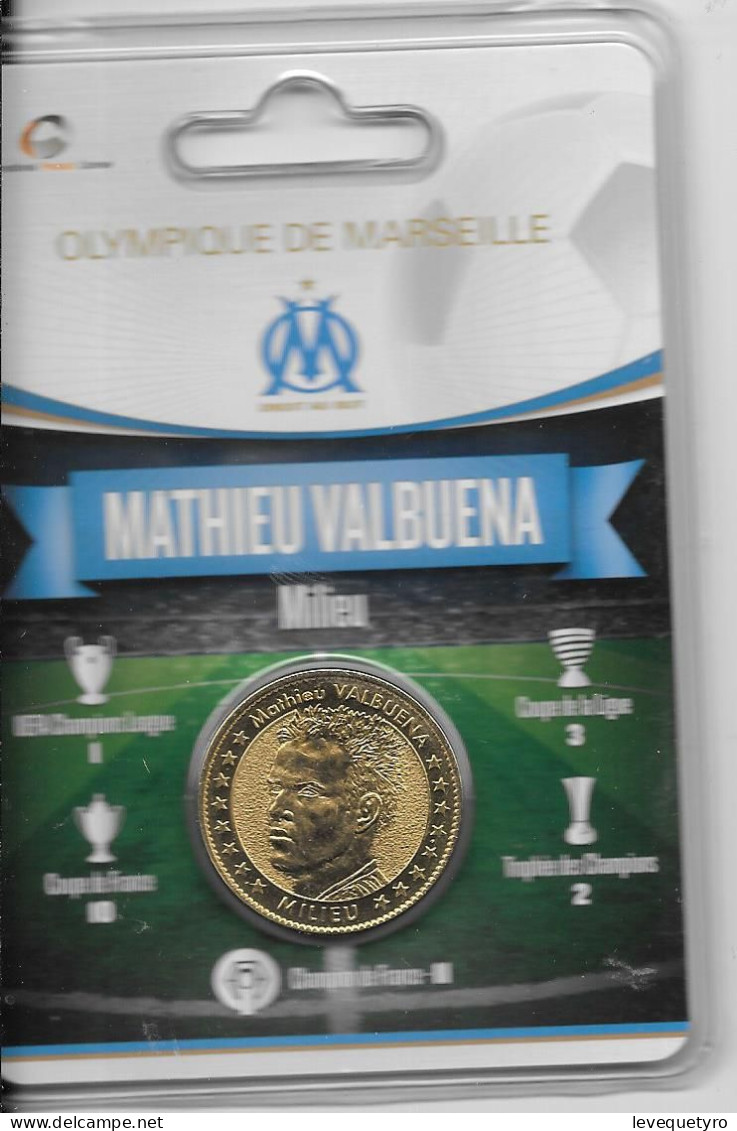 Médaille Touristique Arthus Bertrand AB Sous Encart Football Olympique De Marseille OM  Saison 2011 2012 Valbuena - Non Datati
