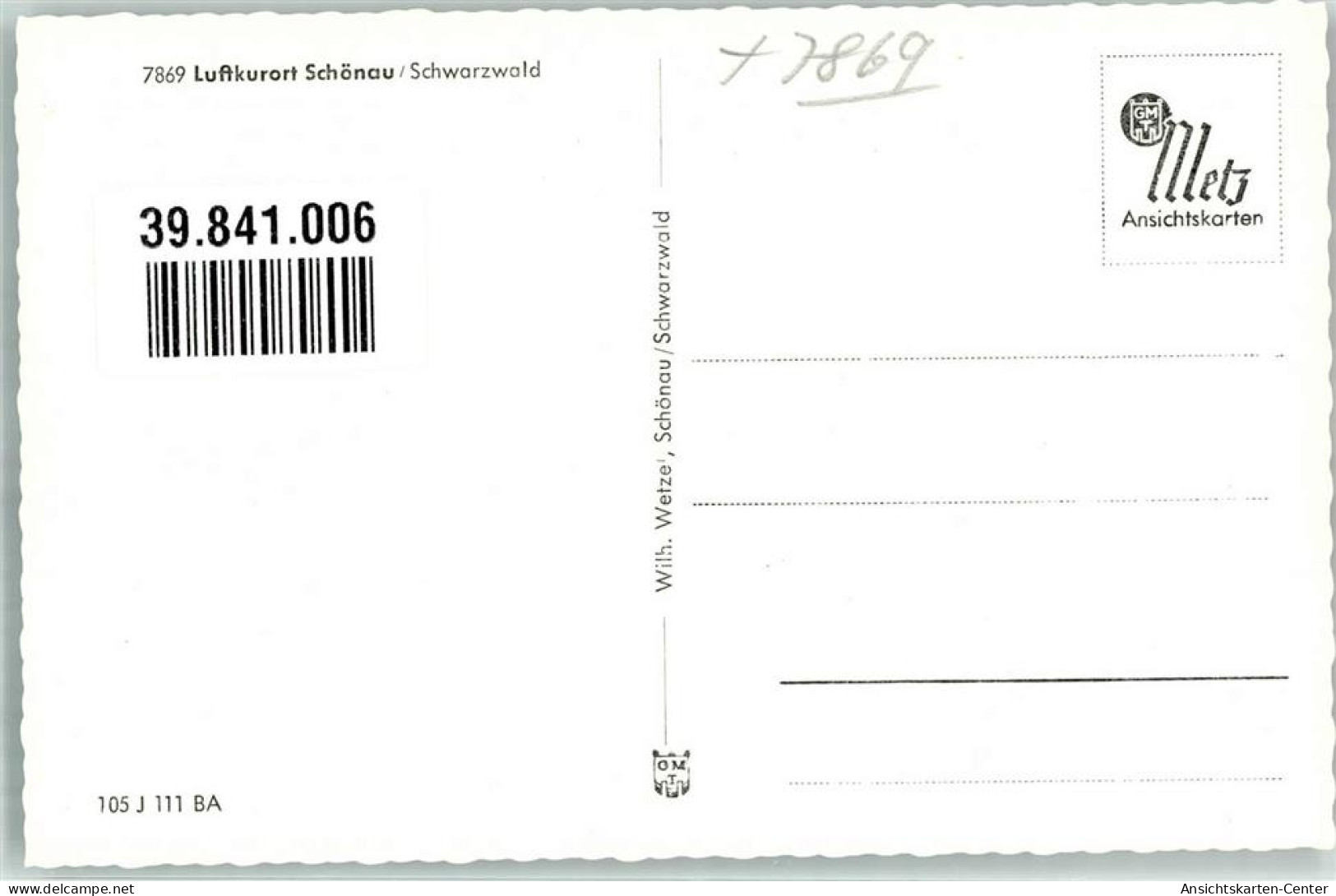 39841006 - Schoenau Im Schwarzwald - Autres & Non Classés