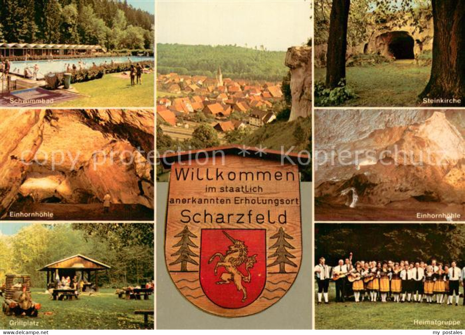 73672576 Scharzfeld Freibad Hoehle Steinkirche Grillplatz Heimatgruppe Wappen Sc - Herzberg