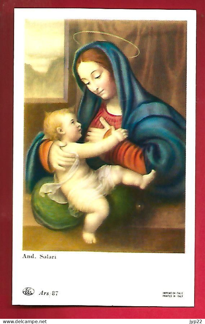 Image Pieuse Ed E.B. Ars 87 Peintre Andrea Solari La Vierge Et L'enfant Jésus - Dos Vierge - Images Religieuses