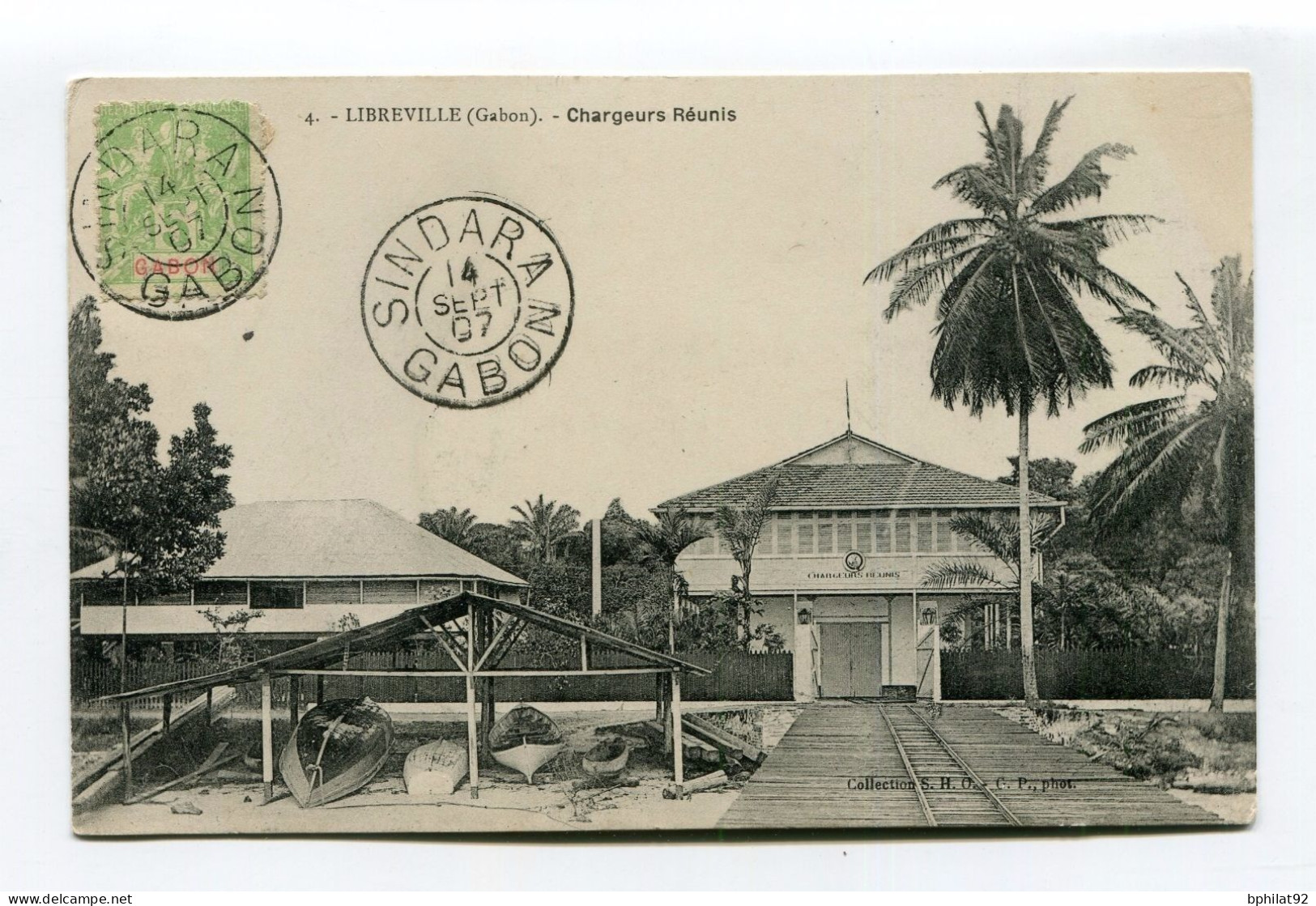 !!! GABON, 5C GROUPE N°19 SUR CPA CACHET SINDARA 14/9/1907 - SUPERBE - Covers & Documents