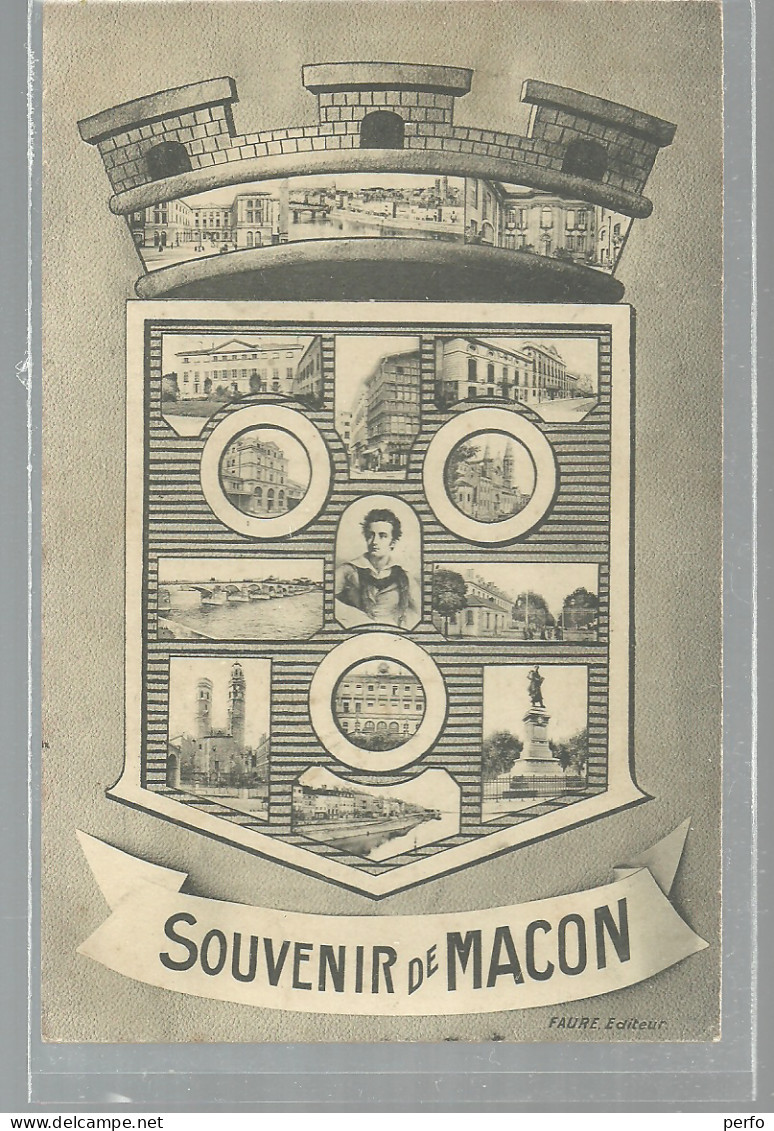 Saône Et Loire - Multi Vue De MACON  Cachet De Gare En 1917 - Macon