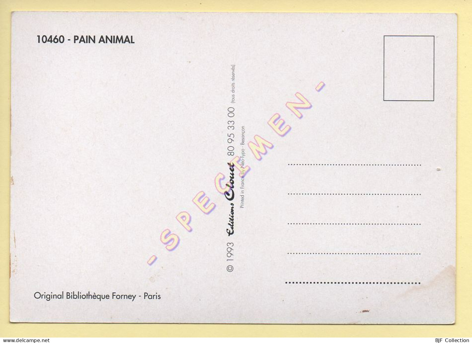 Vaches : PAIN ANIMAL (carte Publicitaire) (voir Scan Recto/verso) - Kühe