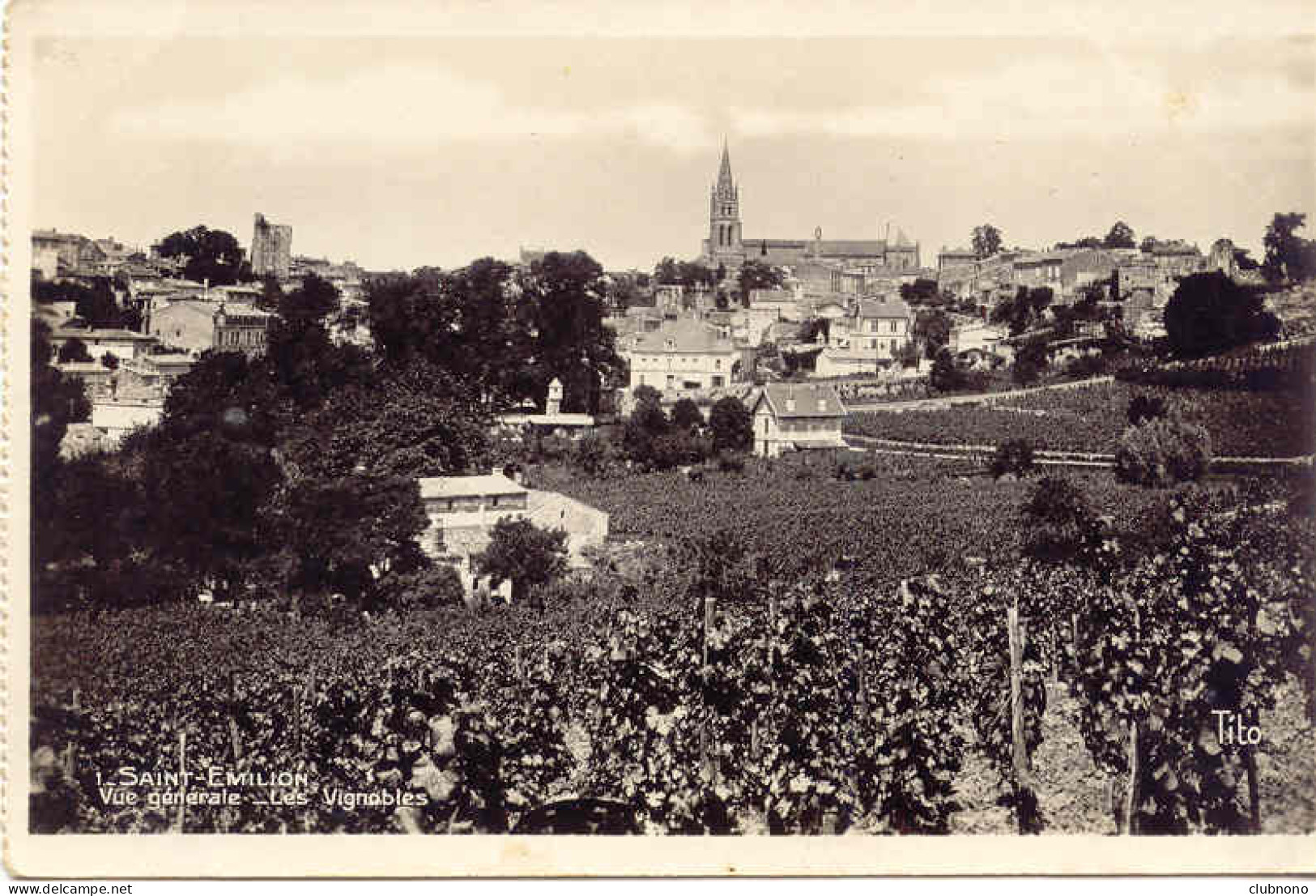 CPSM- SAINT EMILION - VUE GENERALE - LES VIGNOBLES (BEAU CLICHE) - Saint-Emilion