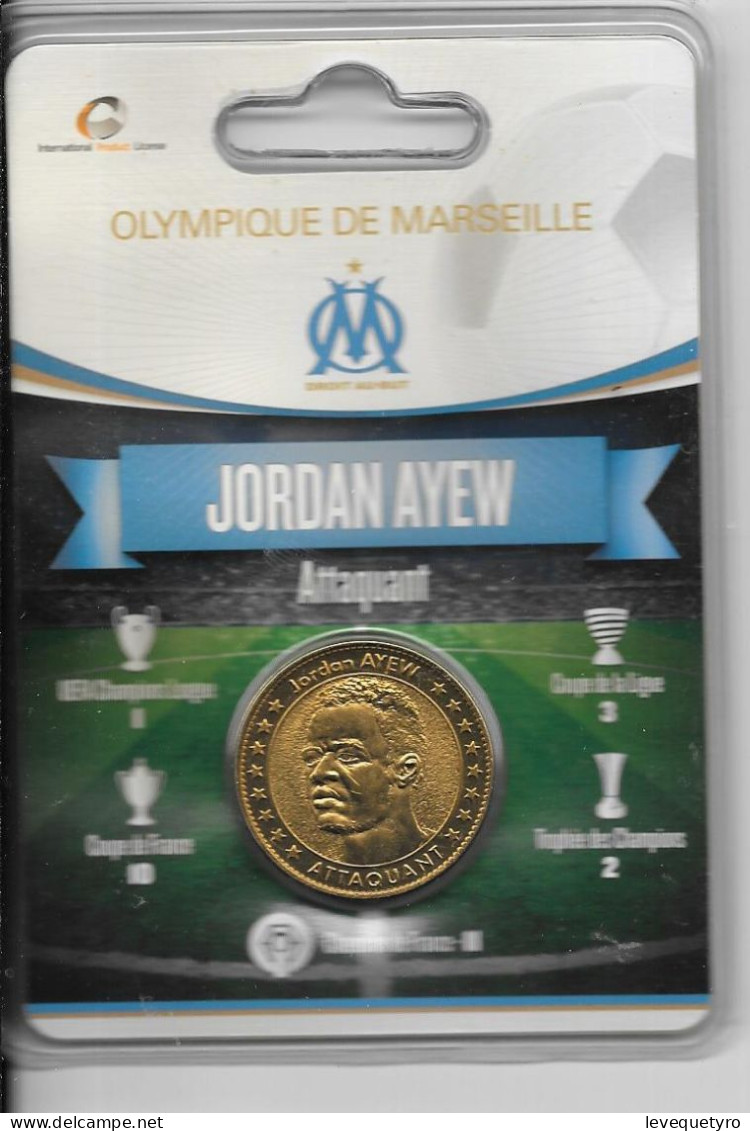 Médaille Touristique Arthus Bertrand AB Sous Encart Football Olympique De Marseille OM  Saison 2011 2012 Jordan Ayew - Non Datati
