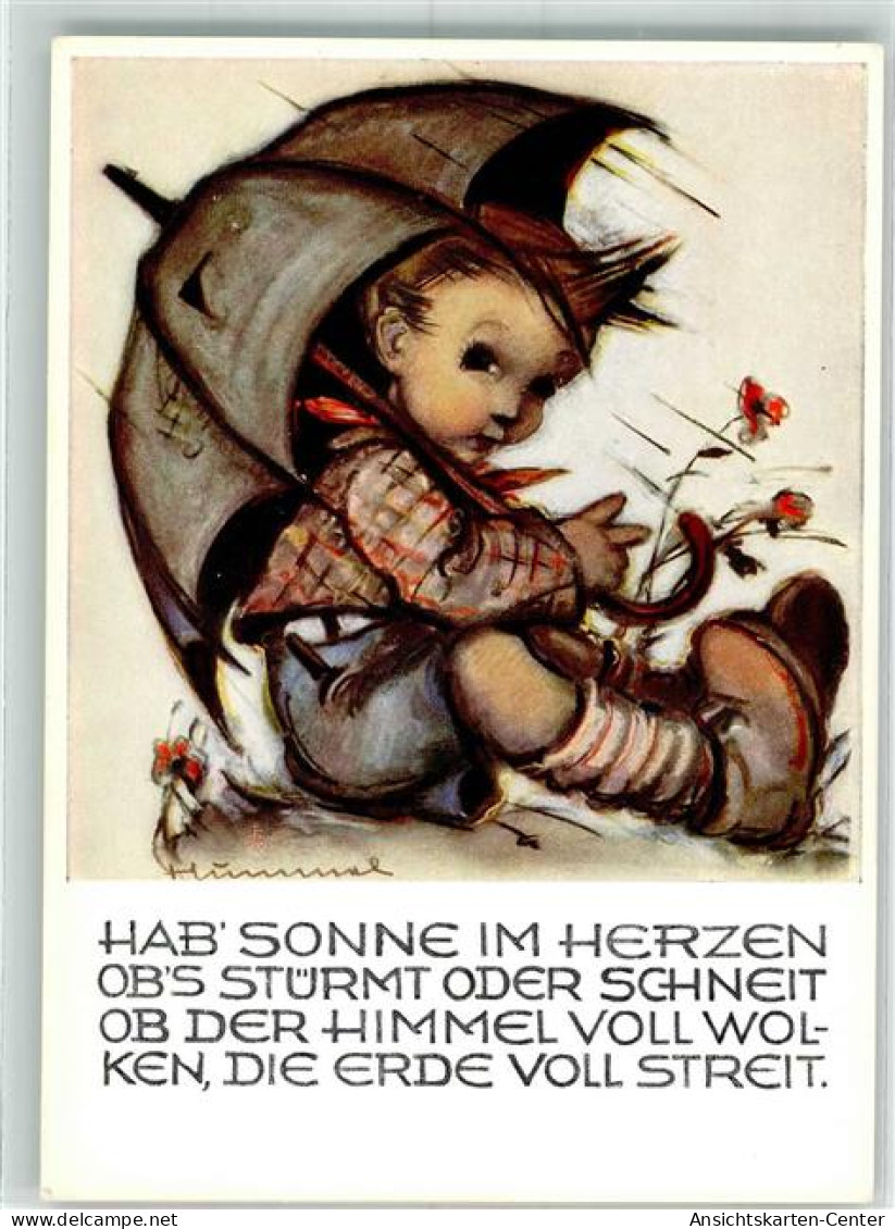 39797806 - Nr. 5162  Verlag Josef Mueller  Kind Regenschirm - Hummel