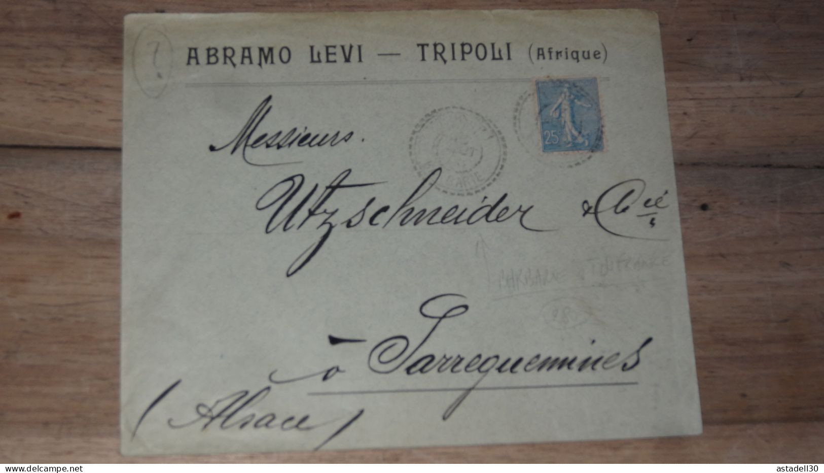 Enveloppe LEVANT, Tripoli Barbarie - 1905  ......... Boite1 ..... 240424-222 - Brieven En Documenten