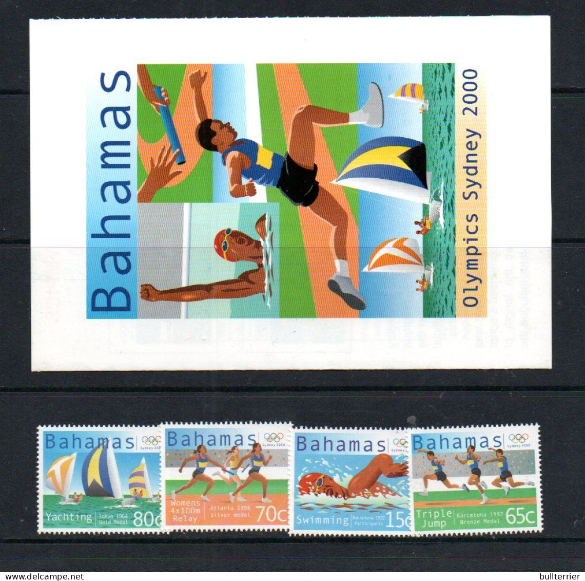 OLYMPICS -  BAHAMAS  - 2000-Sydney Olympics Set Of 4 + PUBLICITY Sheet  Mint Never Hinged - Estate 2000: Sydney
