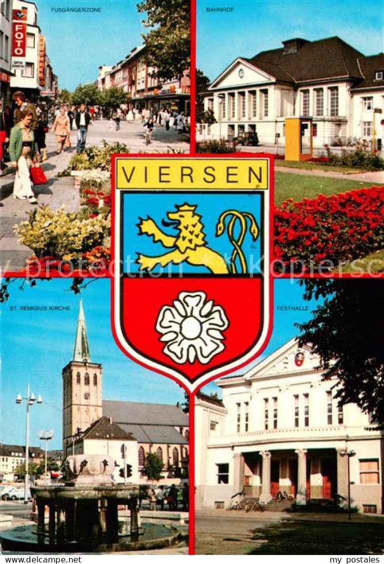 73672478 Viersen Fussgaengerzone Bahnhof St. Remigius Kirche Festhalle Wappen Vi - Viersen