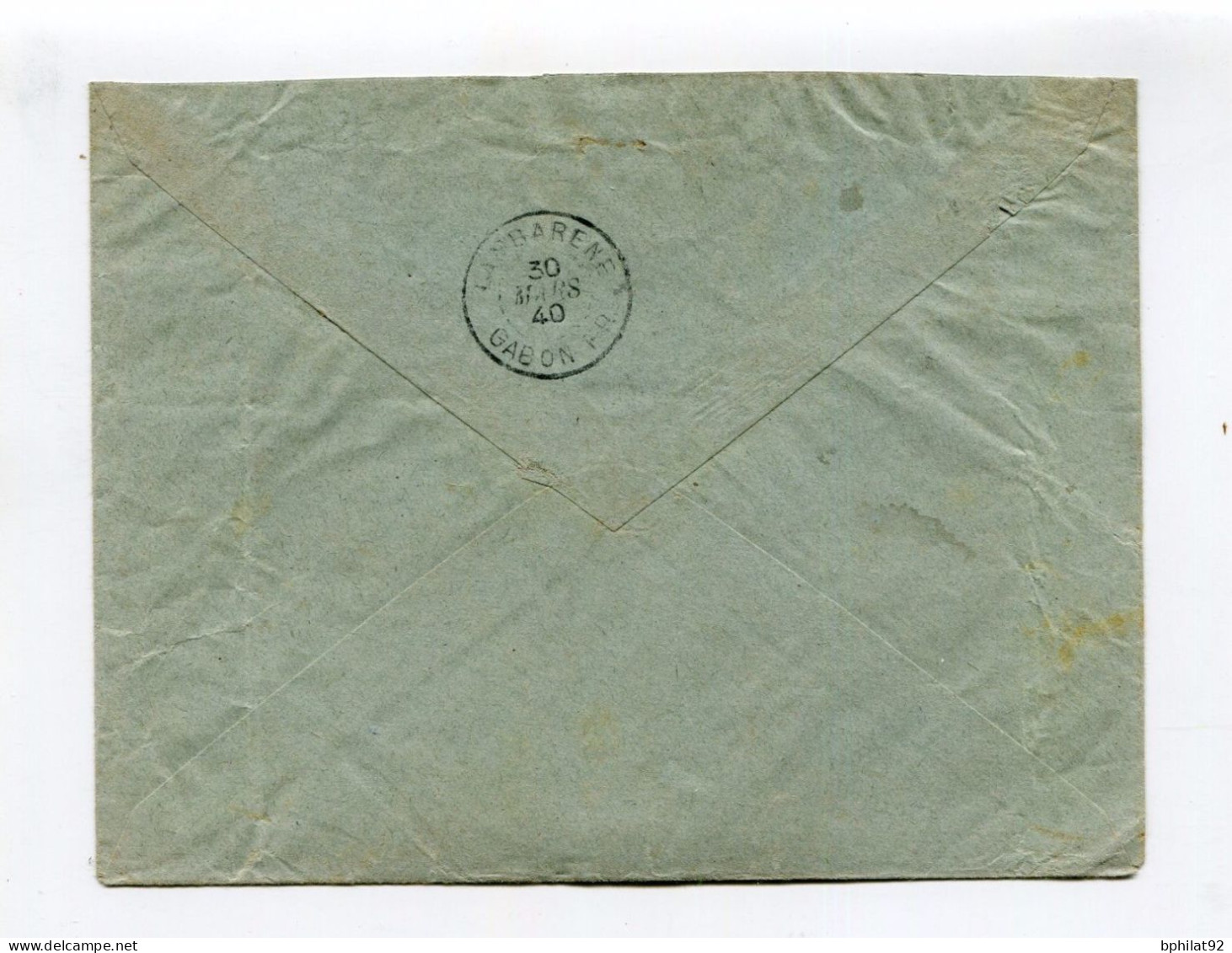 !!! GABON, N°112 X 2 OBLIT SINDARA SUR LETTRE RECO DE 1940 POUR LAMBARENE - Briefe U. Dokumente