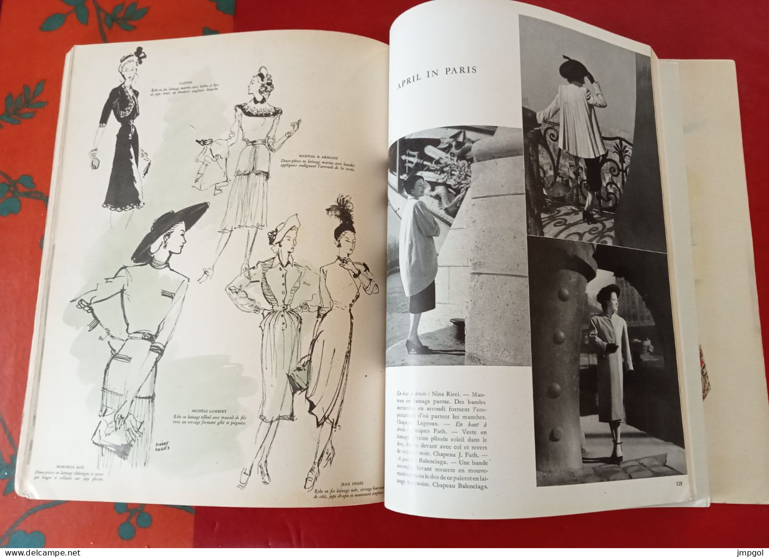 Album du Figaro La Mode de Printemps 1947 Dior Lelong Balenciaga Balmain Nina Ricci Jacques Fath Maggy Rouf Molineux