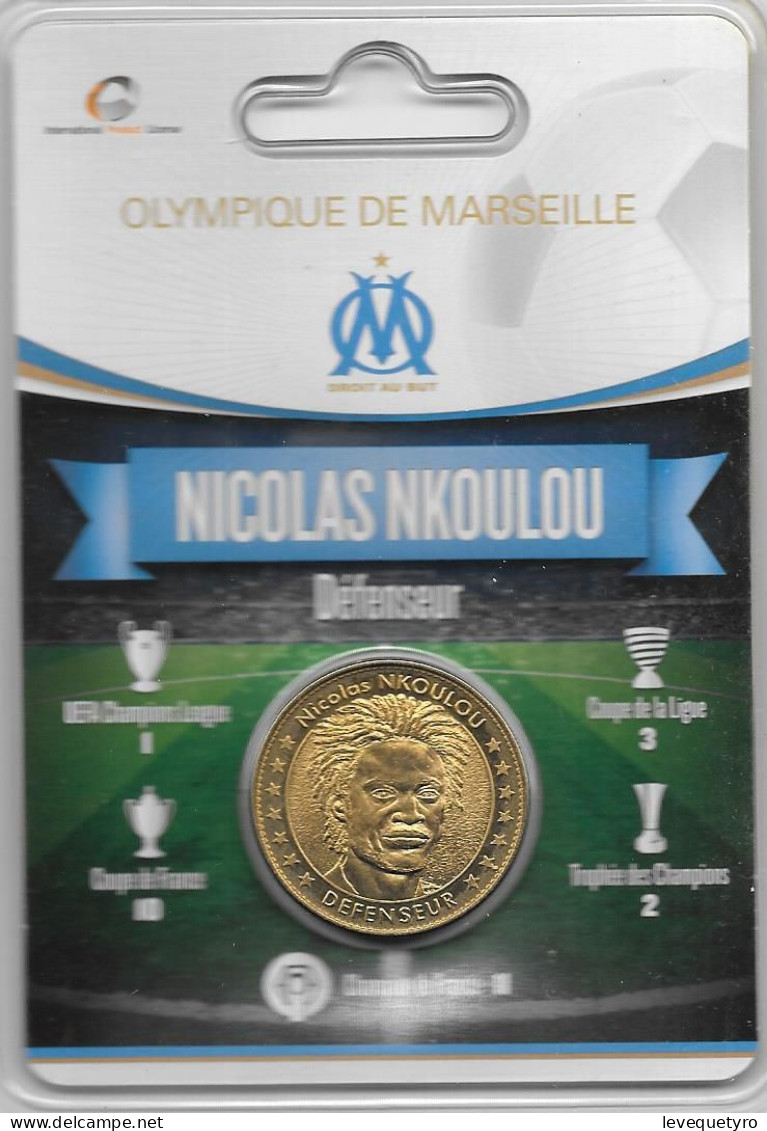 Médaille Touristique Arthus Bertrand AB Sous Encart Football Olympique De Marseille OM  Saison 2011 2012 Nkoulou - Non Datati