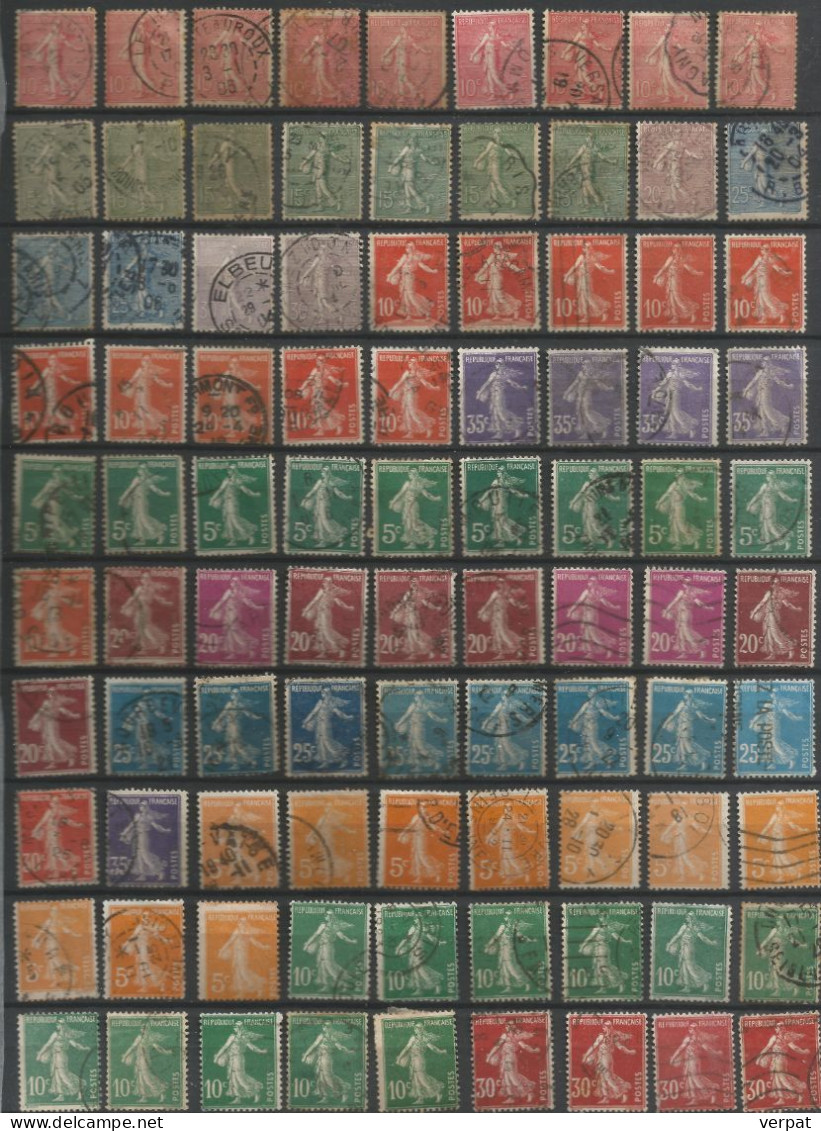 90 X Semeuse Entre Y&T 129 Et 160 Type, Oblitération, Cadrage, Variété - Used Stamps