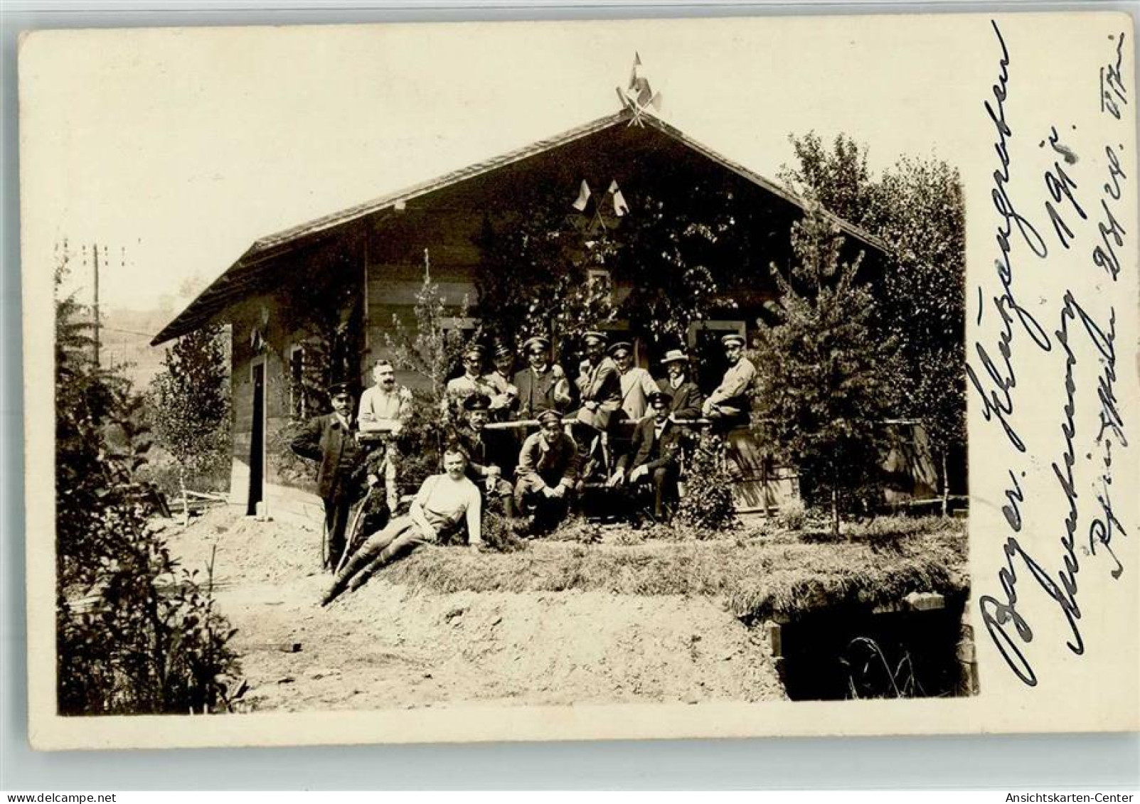 39804906 - Ein Bayerischer Graben Mit Blockhaus In Frankreich Feldpost Nr. 91 - War 1914-18