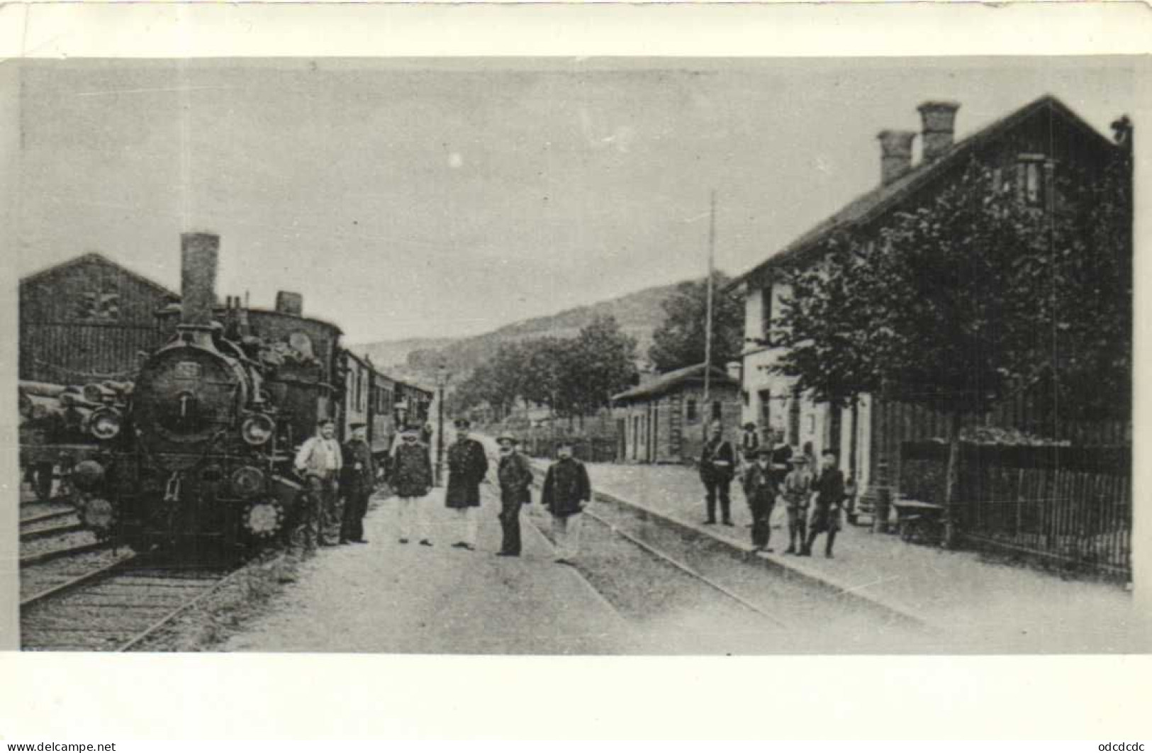 Photo Gare De St Blaise La Roche Poutay (?) Train Locomotive à Vapeur Personnages RV - Personen