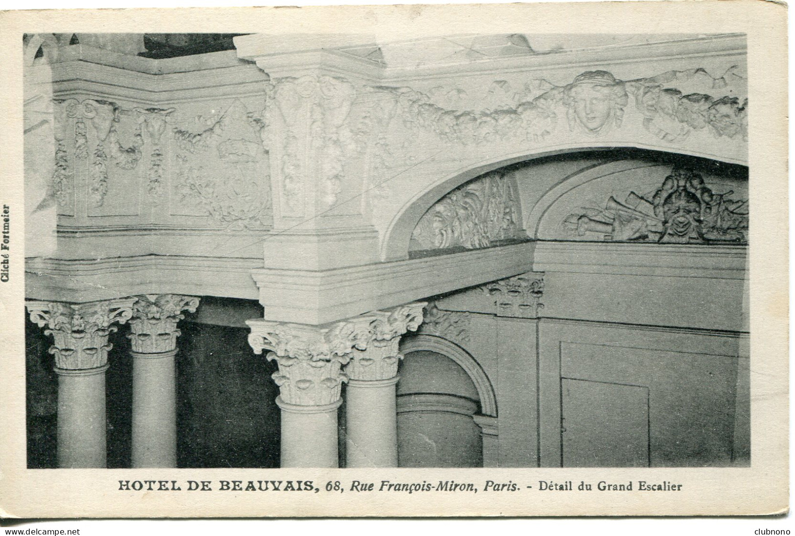 CPA - PARIS - HOTEL DE BEAUVAIS, RUE F. MIRON - DETAIL DU GRAND ESCALIER - Autres Monuments, édifices