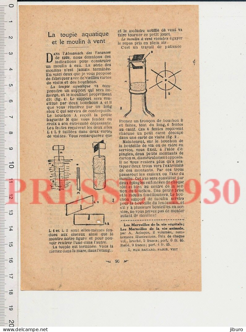 2 Vues 1930 Construction Moulin à Vent Et Toupie Aquatique Jeu Jouet à Fabriquer Jeu De Billes Et De Quilles - Non Classés