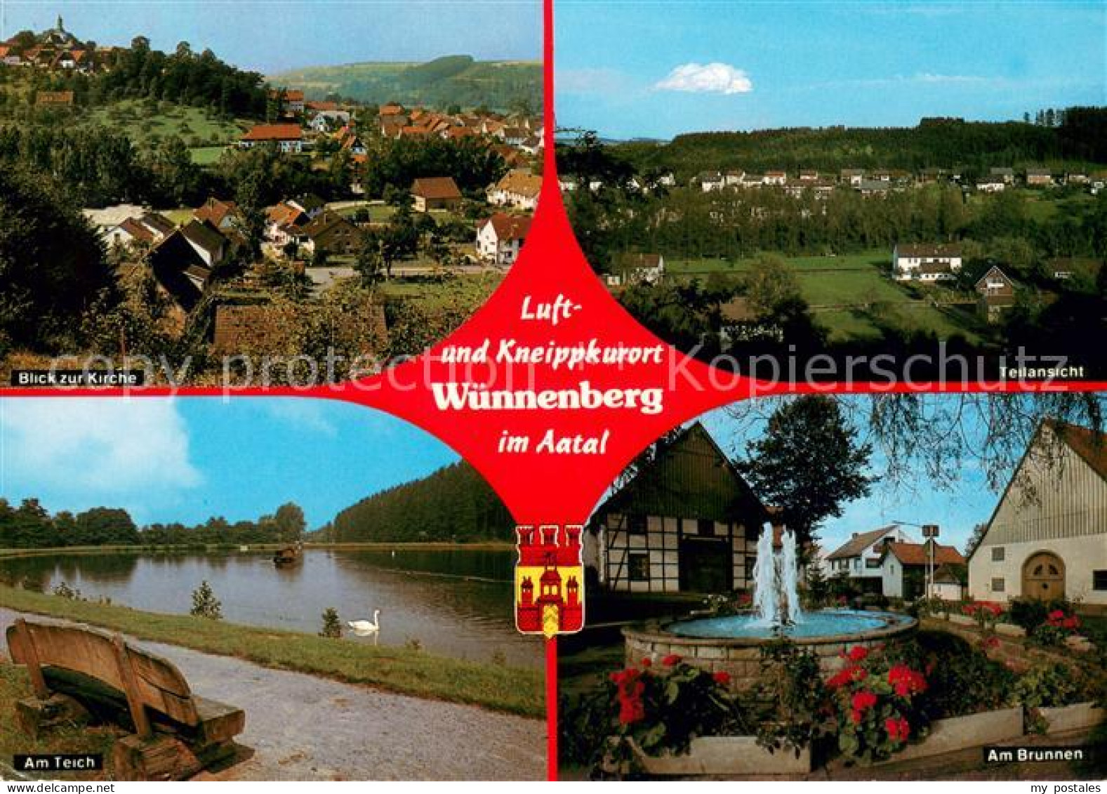 73672394 Wuennenberg Panorama Luftkurort Blick Zur Kirche Ortsmotiv Mit Brunnen  - Bad Wuennenberg