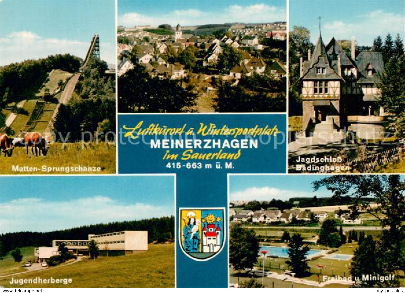 73672390 Meinerzhagen Panorama Luftkurort Und Wintersportplatz Skisprungschanze  - Meinerzhagen