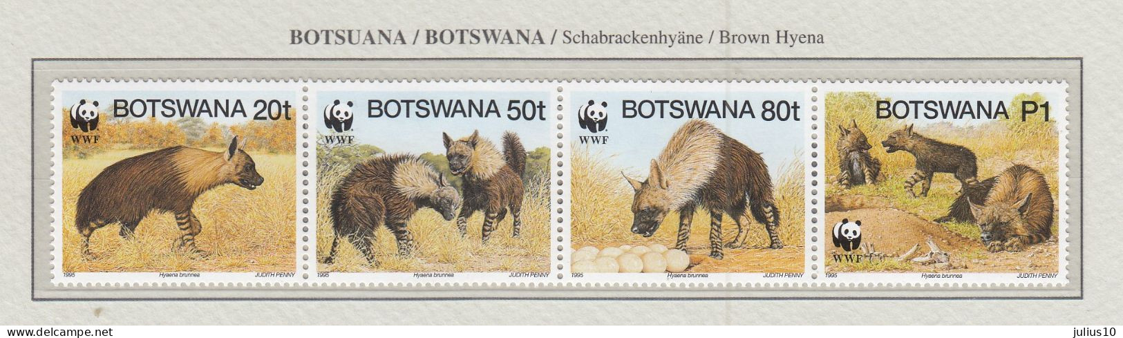 BOTSWANA 1995 WWF Animals Mi 586-89 MNH(**) Fauna 526 - Otros & Sin Clasificación