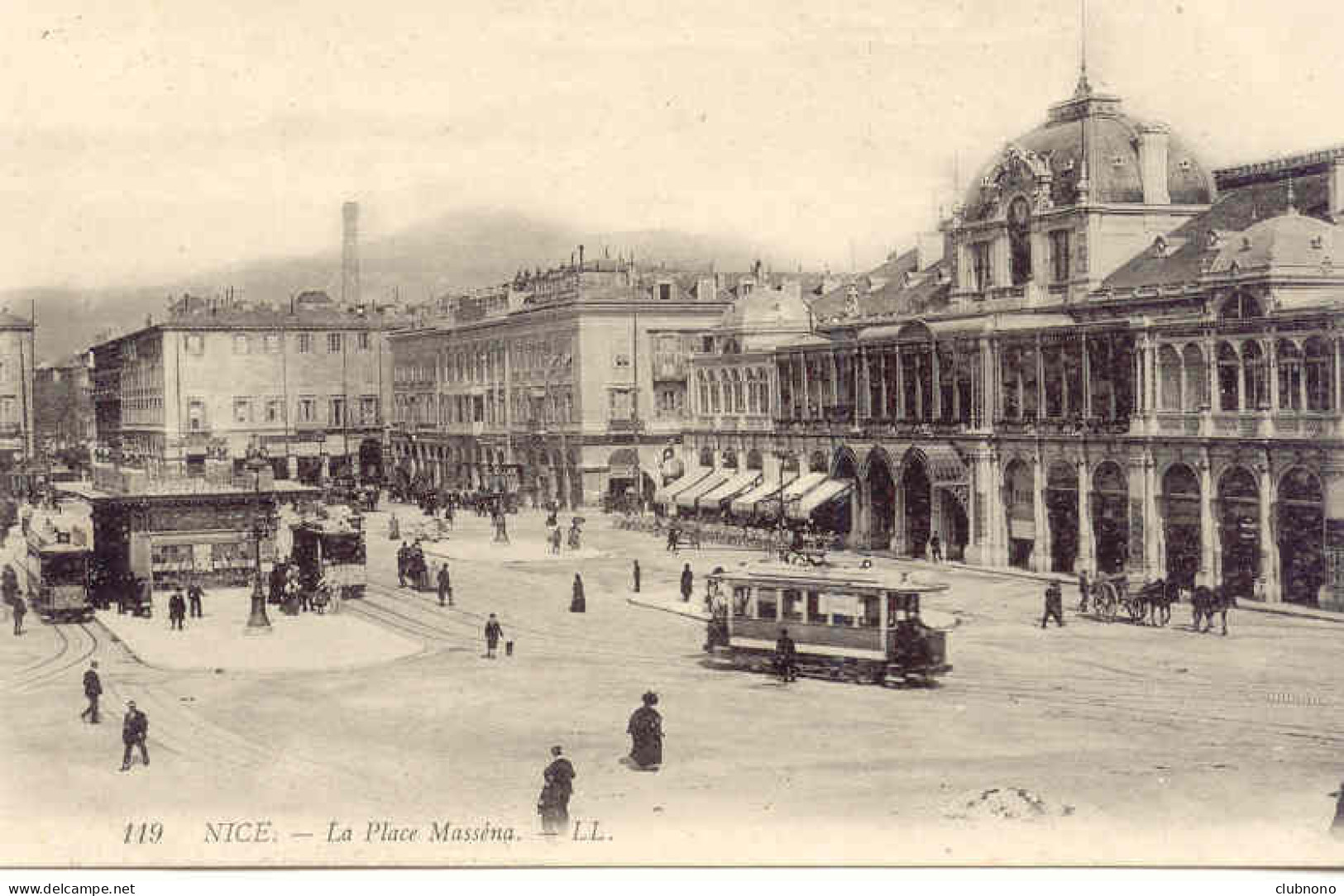 CPA - NICE - PLACE MASSENA (ANIMEE - TRAM, ATTELAGE) TB CARTE - Otros & Sin Clasificación