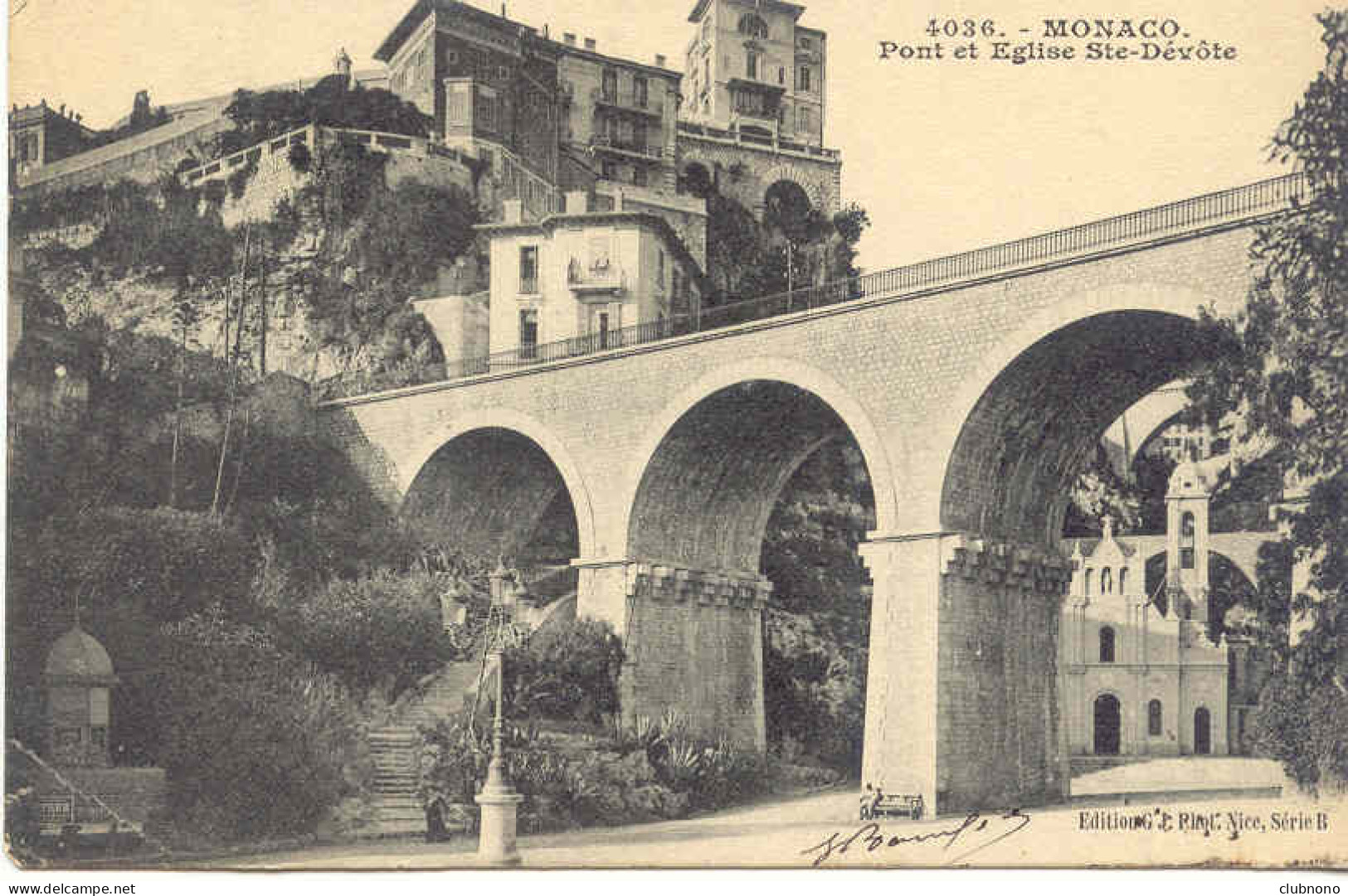 CPA - MONACO - PONT ET EGLISE STE DEVOTE - Autres & Non Classés