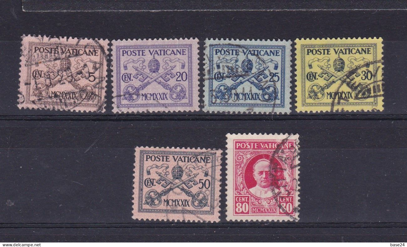 1929 Vaticano Vatican SEGNATASSE  POSTAGE DUE 6 Valori Usati: 5, 20, 25, 30, 50 E 80 Cent USED - Postage Due