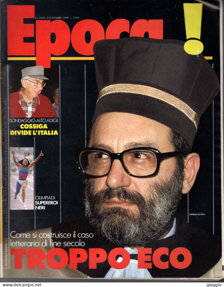 °°° RIVISTA EPOCA N° 1978 DEL 4 SETTEMBRE 1988 °°° - Andere & Zonder Classificatie