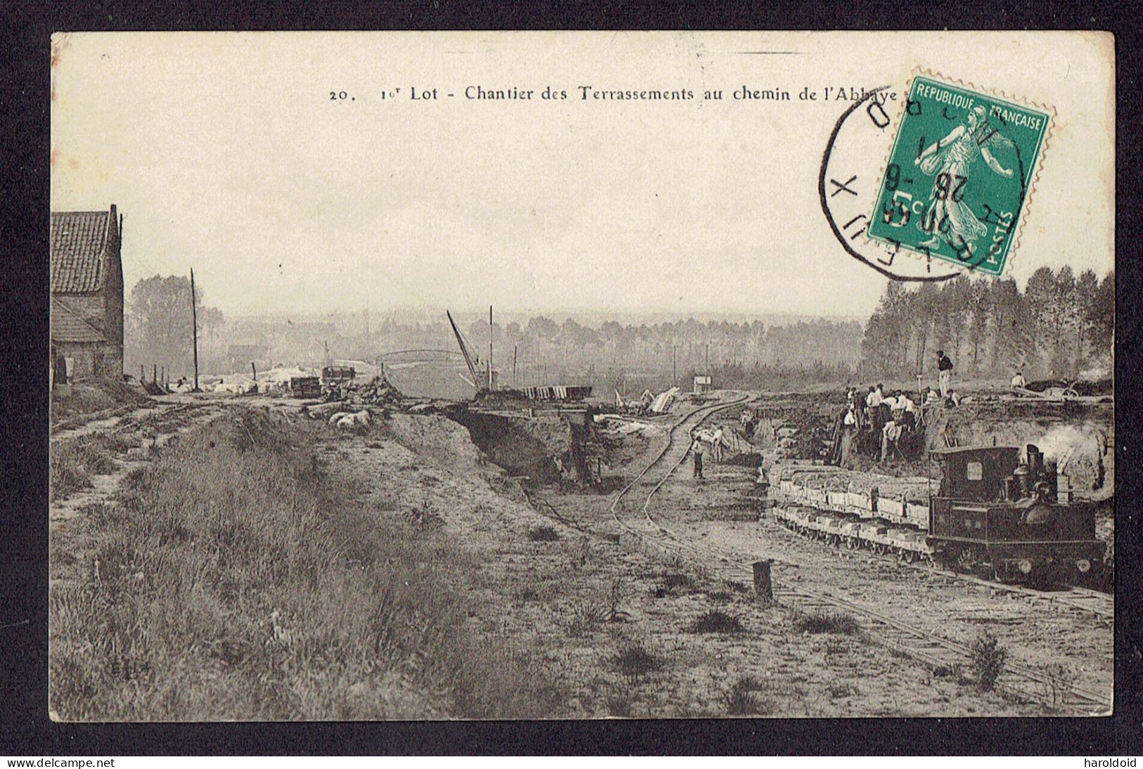 CPA 46 - 20. CHANTIER DES TERRASSEMENTS AU CHEMIN DE L'ABBAYE - Other & Unclassified