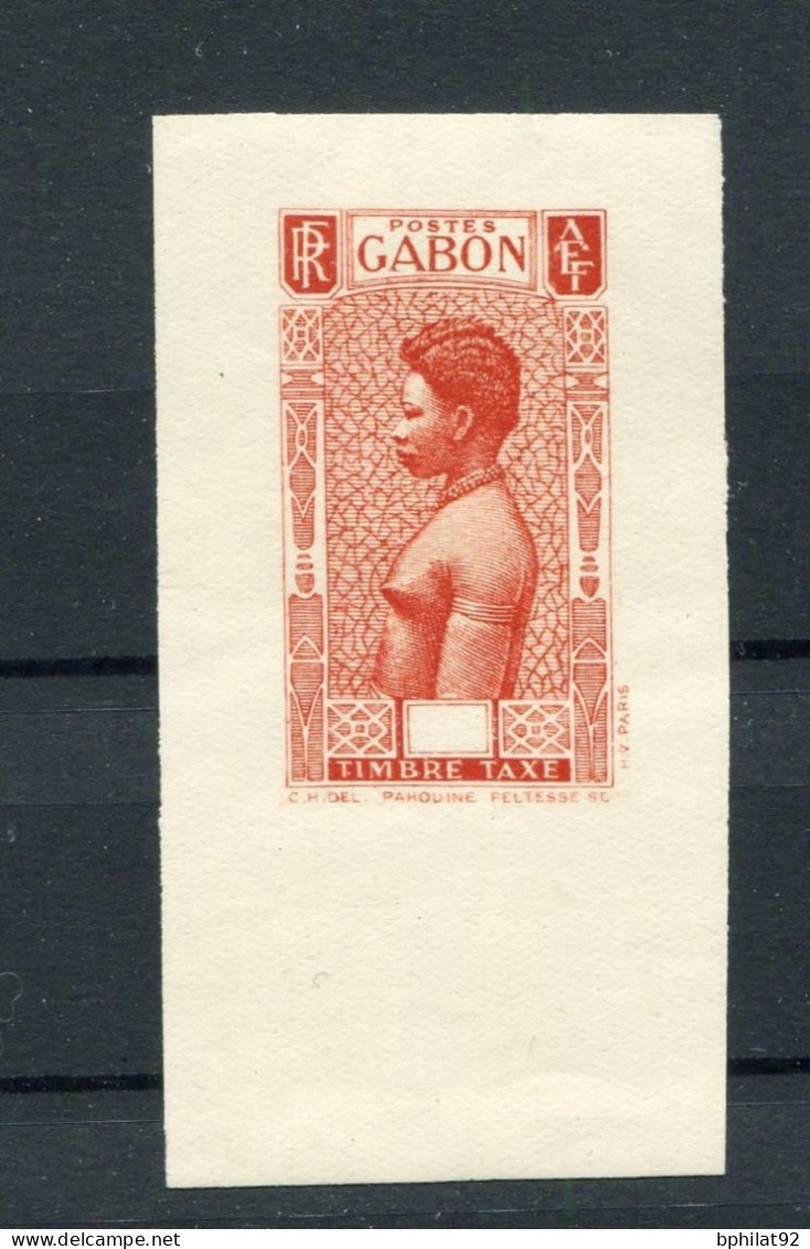 !!! GABON, EPREUVE EN ROUGE BRUN SANS FACIALE NON DENTELEE SUR PAPIER GOMME - Unused Stamps