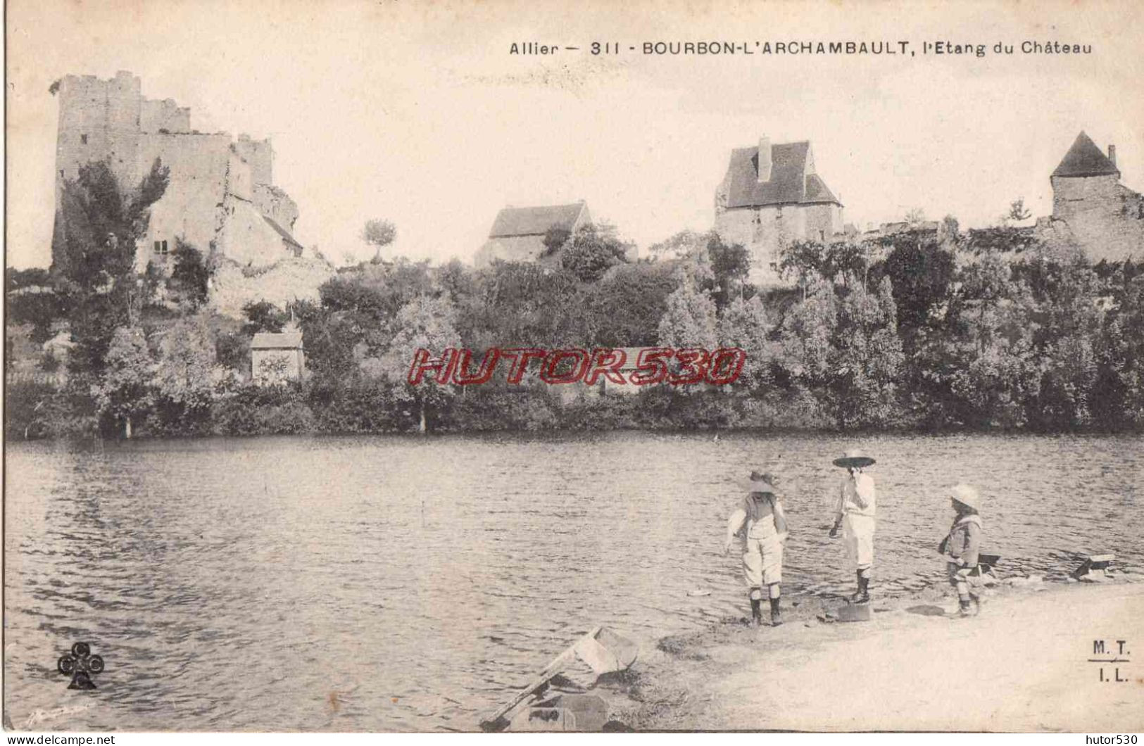 CPA BOURBON L'ARCHAMBAULT - L'ETANG DU CHATEAU - ENFANTS - Bourbon L'Archambault