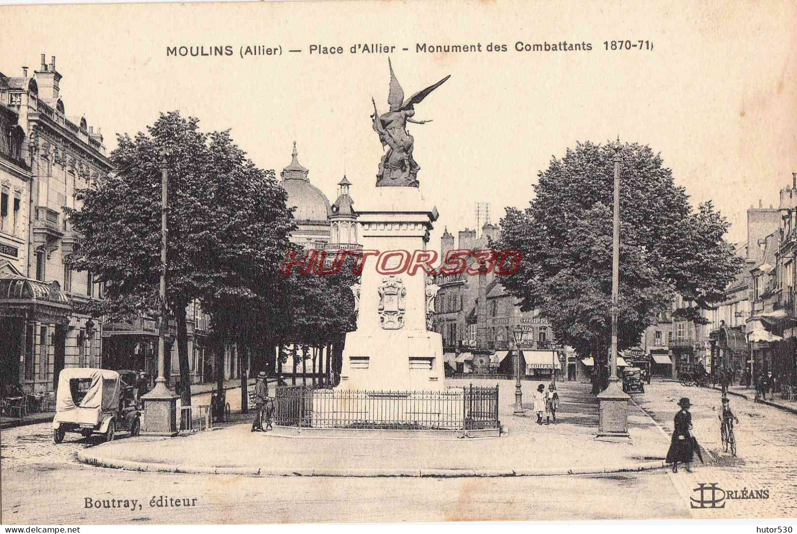 CPA MOULINS - PLACE D'ALLIER - MONUMENT DES COMBATTANTS - Moulins