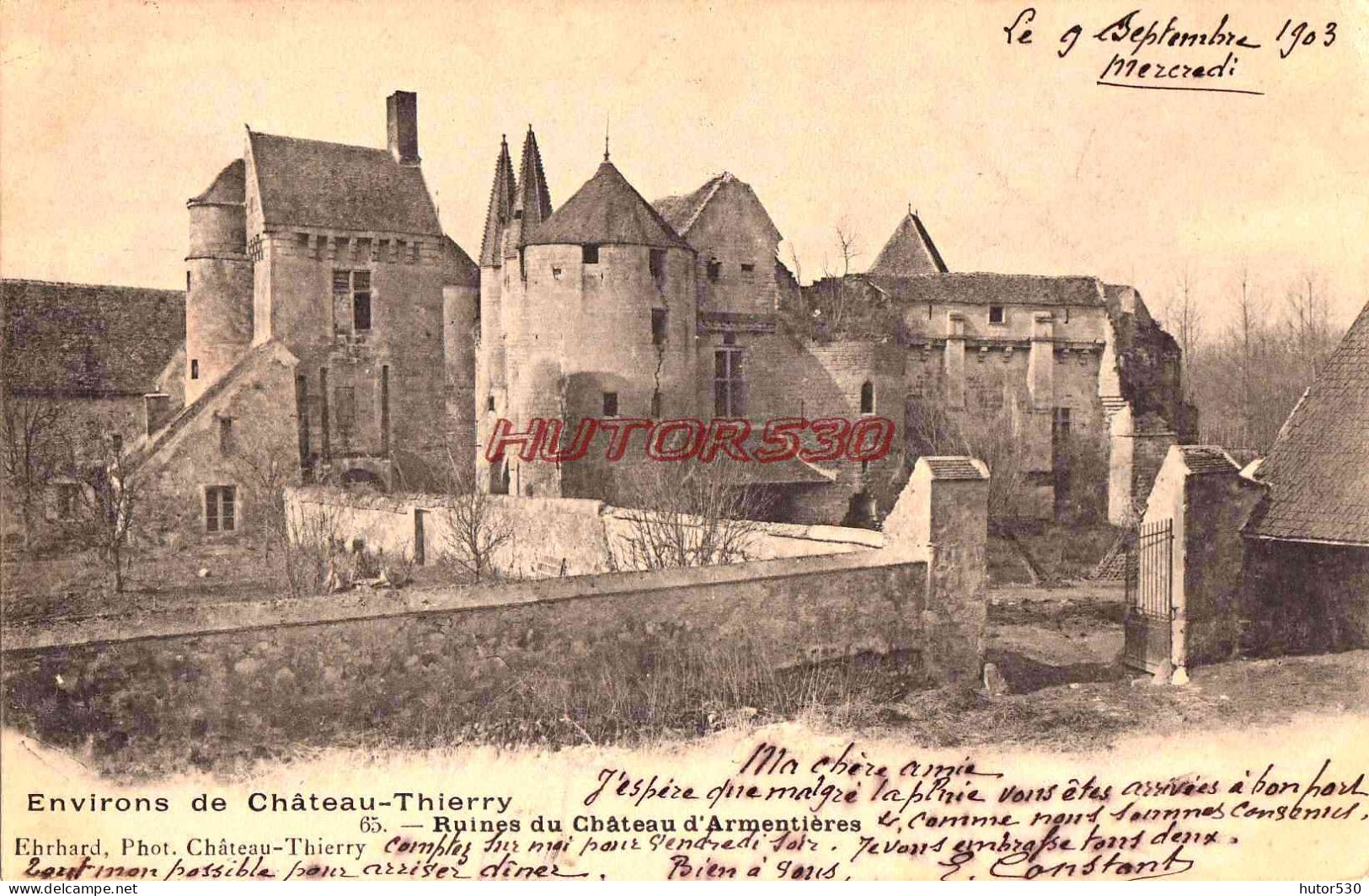 CPA CHATEAU THIERRY - ENVIRONS - AISNE - RUINES DU CHATEAU D'ARMENTIERES - Chateau Thierry