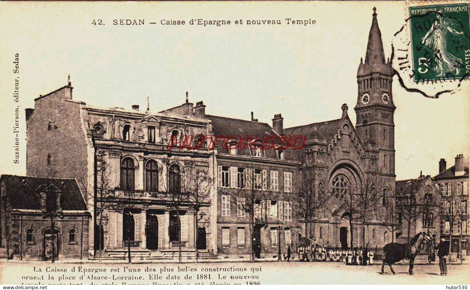 CPA SEDAN - CAISSE D'EPARGNE ET NOUVEAU TEMPLE - Sedan