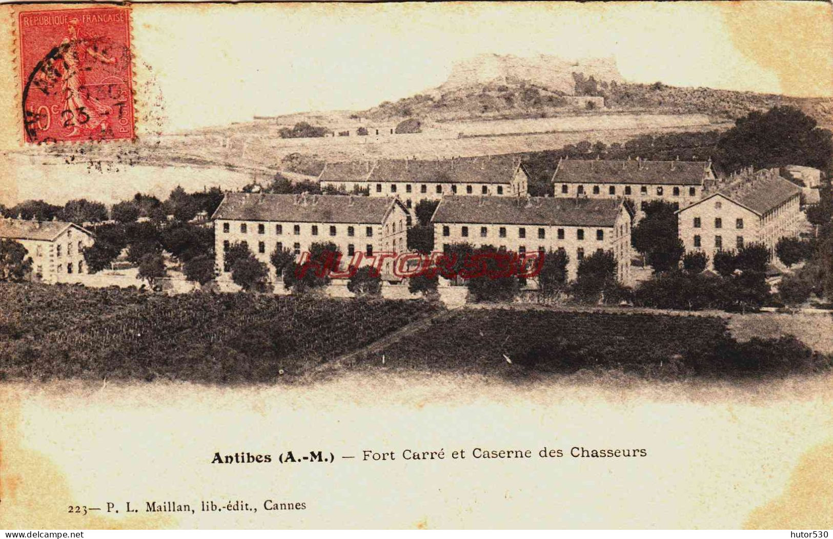 CPA ANTIBES - FORT CARRE ET CASERNE DES CHASSEURS - Sonstige & Ohne Zuordnung