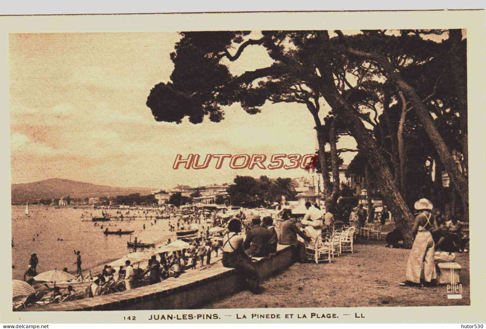 CPA JUAN LES PINS - LA PINEDE ET LA PLAGE - Juan-les-Pins