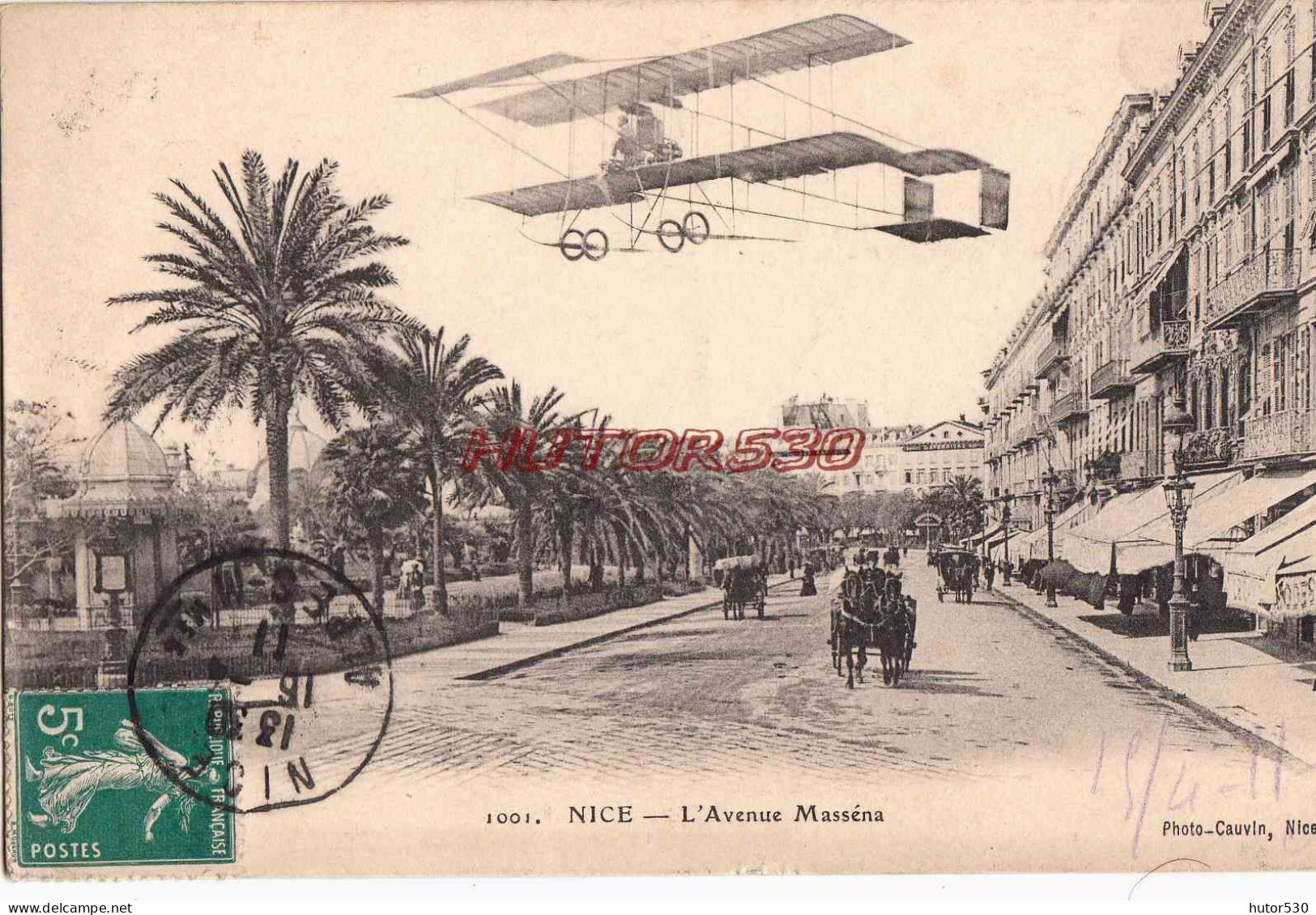 CPA NICE - L'AVENUE MASSENA - AEROPLANE - Otros & Sin Clasificación