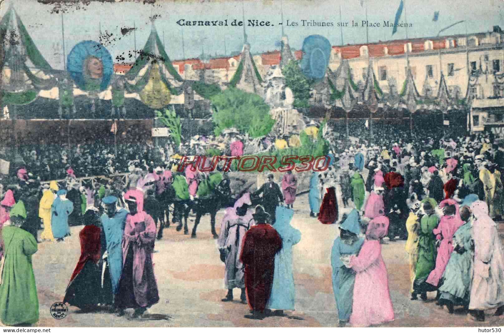 CPA NICE - CARNAVAL - LES TRIBUNES SUR LA PLACE MASSENA - Carnaval