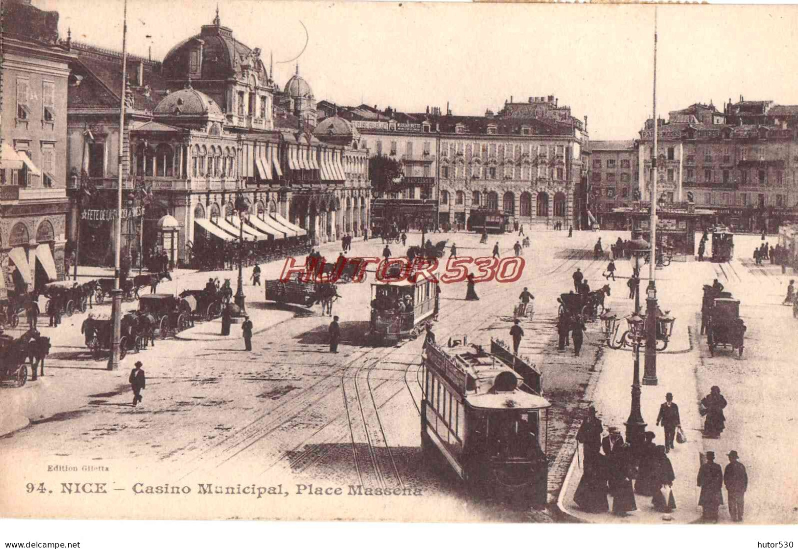 CPA NICE - CASINO MUNICIPAL - TRAMWAY ET ATTELAGES - Monuments