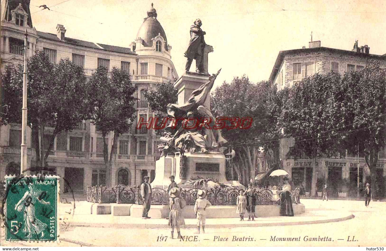 CPA NICE - PLACE BEATRIX - MONUMENT GAMBETTA - Places, Squares