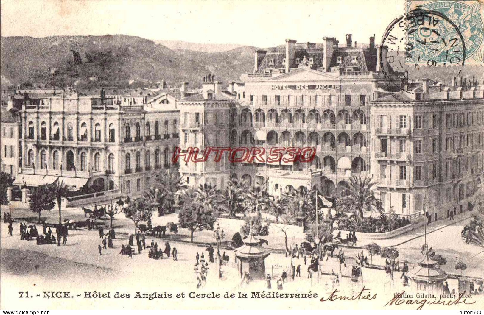 CPA NICE - HOTEL DES ANGLAIS ET CERCLE DE LA MEDITERRANNEE - Pubs, Hotels And Restaurants