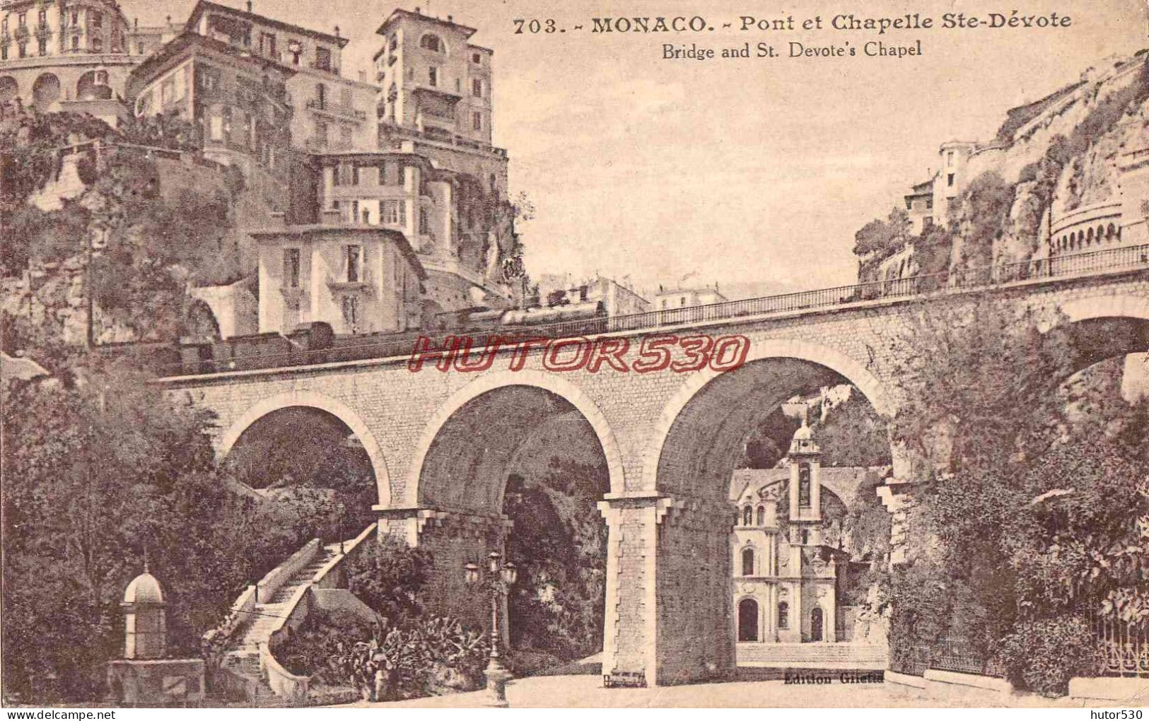 CPA MONACO - PONT ET CHAPELLE SAINTE DEVOTE - Autres & Non Classés