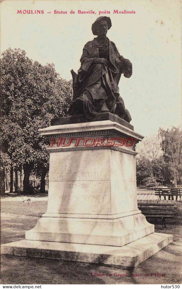 CPA MOULINS - ALLIER - STATUE DE BANVILLE - Moulins