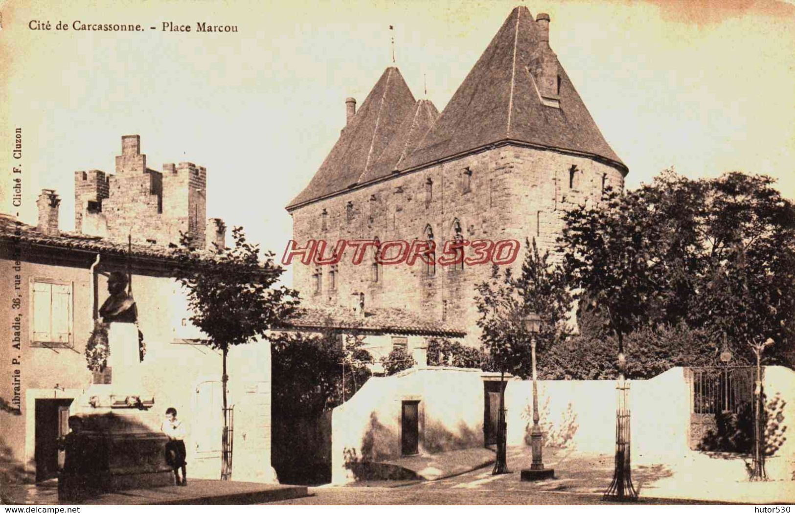 CPA CARCASSONNE - PLACE MARCOU - Carcassonne