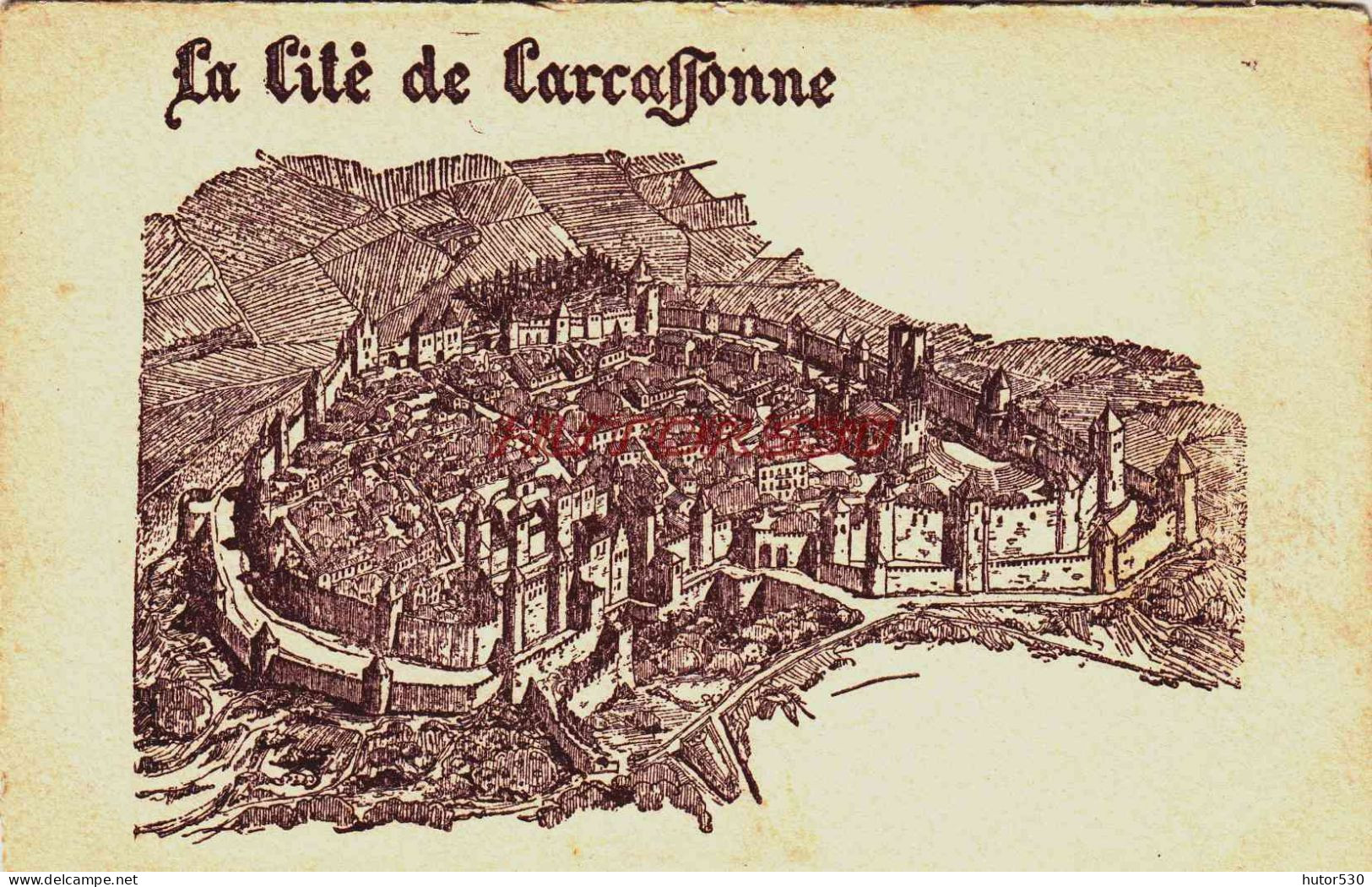 CPA CARCASSONNE - GRAVURE DE LA CITE - Carcassonne