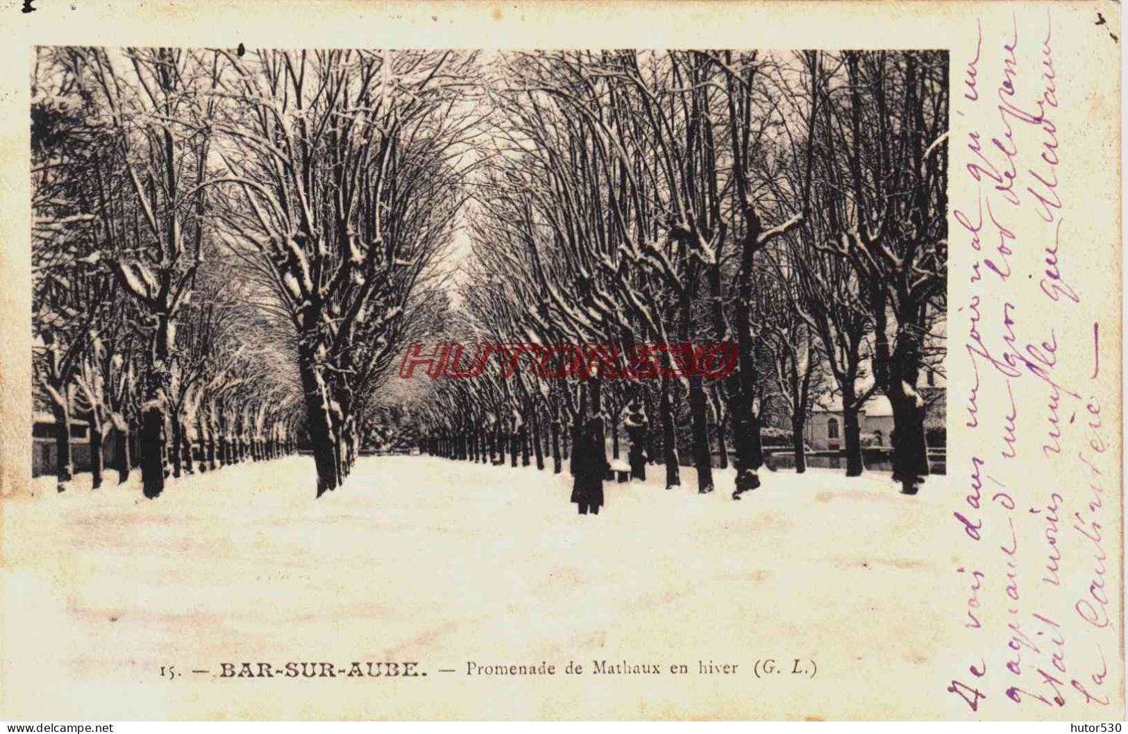 CPA BAR SUR AUBE - PROMENADE DE MATHAUX EN HIVER - Bar-sur-Aube