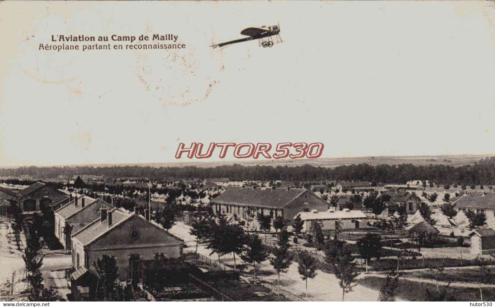 CPA MAILLY LE CAMP - AVIATION - AEROPLANE PARTANT EN RECONNAISSANCE - Mailly-le-Camp