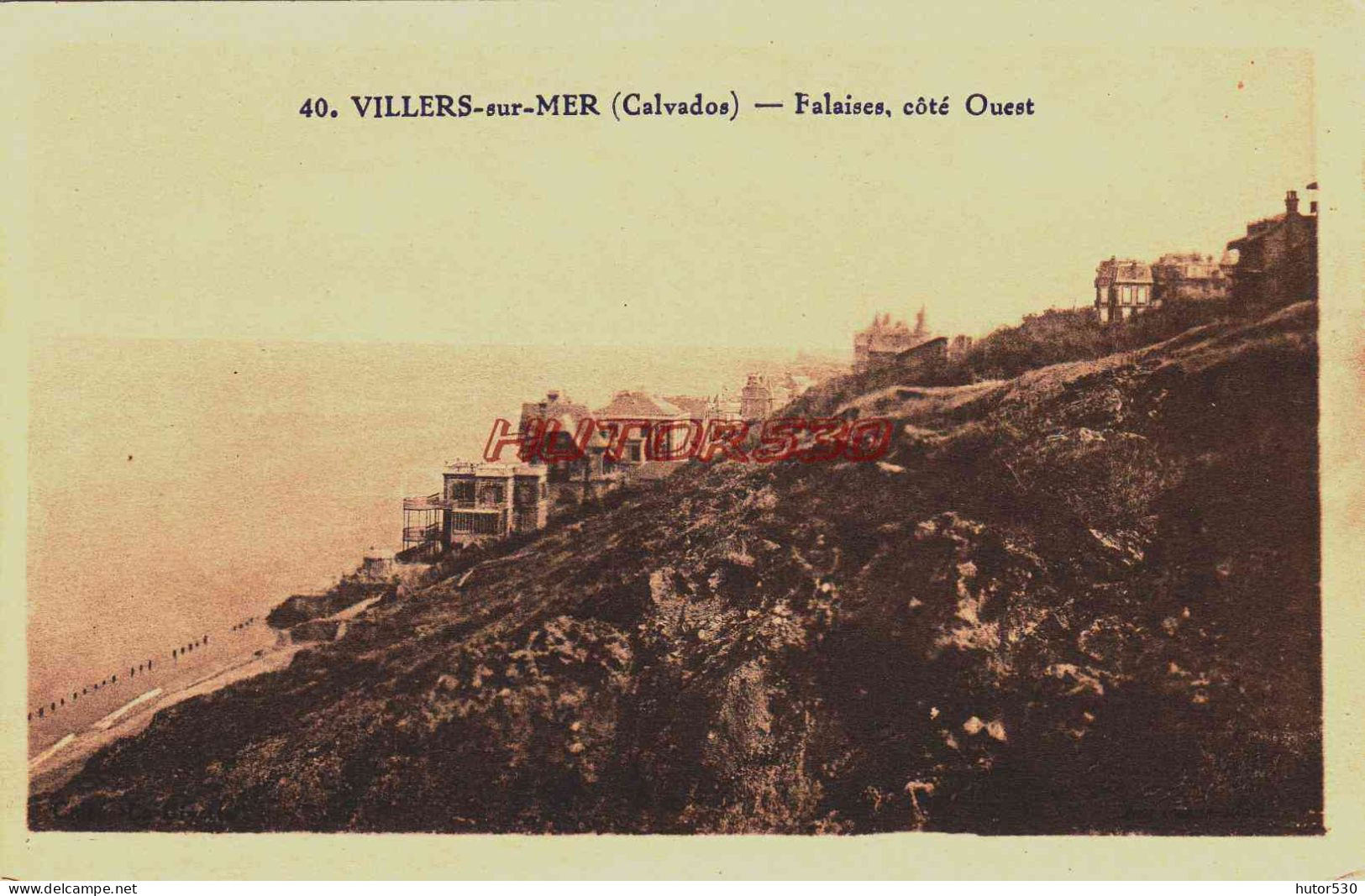 CPA VILLERS SUR MER - CALVADOS - FALAISES COTE OUEST - Villers Sur Mer