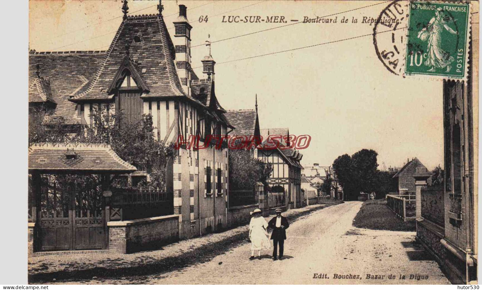 CPA LUC SUR MER - CALVADOS - BOULEVARD DE LA REPUBLIQUE - Luc Sur Mer