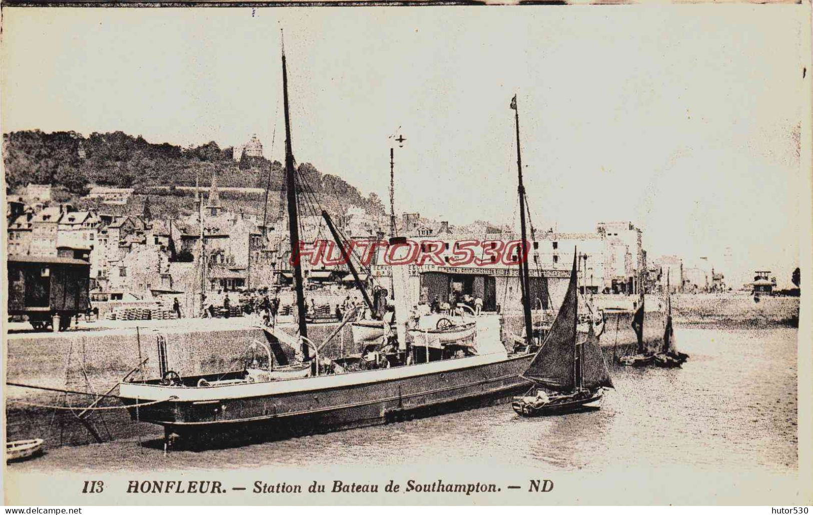 CPA HONFLEUR - CALVADOS - STATION DE BATEAU DE SOUTHAMPTON - Honfleur